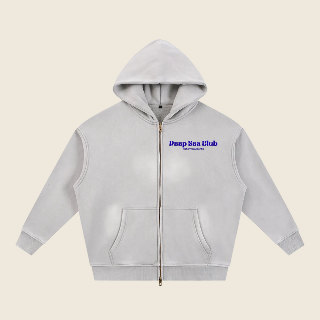 Sweat à capuche zippé Grand bleu