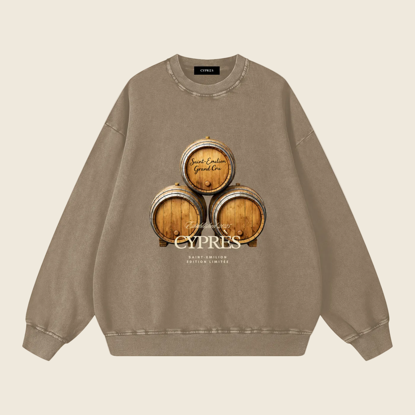 Sweat Saint-Émilion délavé